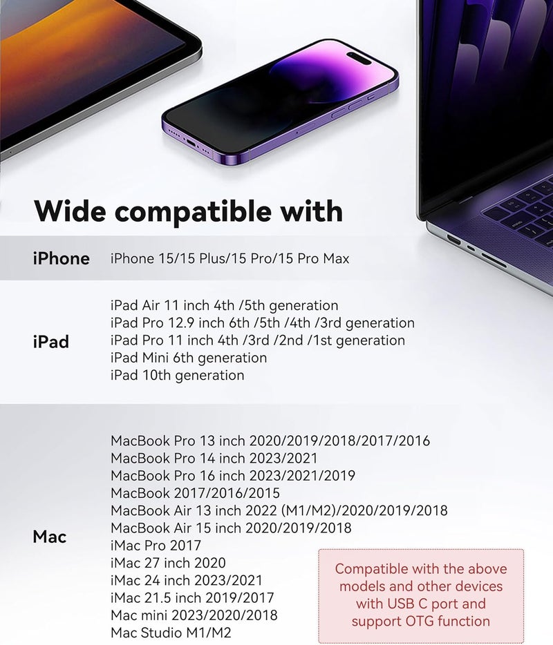 xdgeLoad USB C SD Card Reader for iPhone 15 16/iPad/MacBook/Mac, USB-C Type C SD Reader Supports SD and MicroSD Memory Card Adapter, Trail Camera Viewer Plug and Play - 2 Slots - Image 4